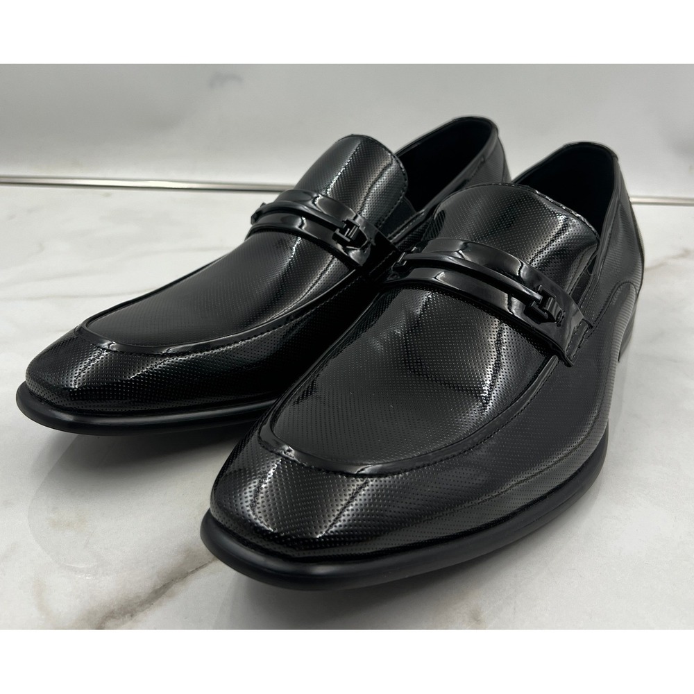 Kenneth Cole Reaction Loafer Shoes Men's Sz 12 Black Textured Dress Shoes
